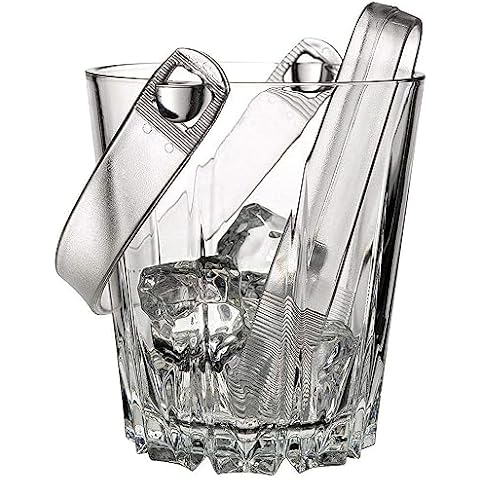 Pasabahce Karat Glass Ice Bucket with Tongs Cover