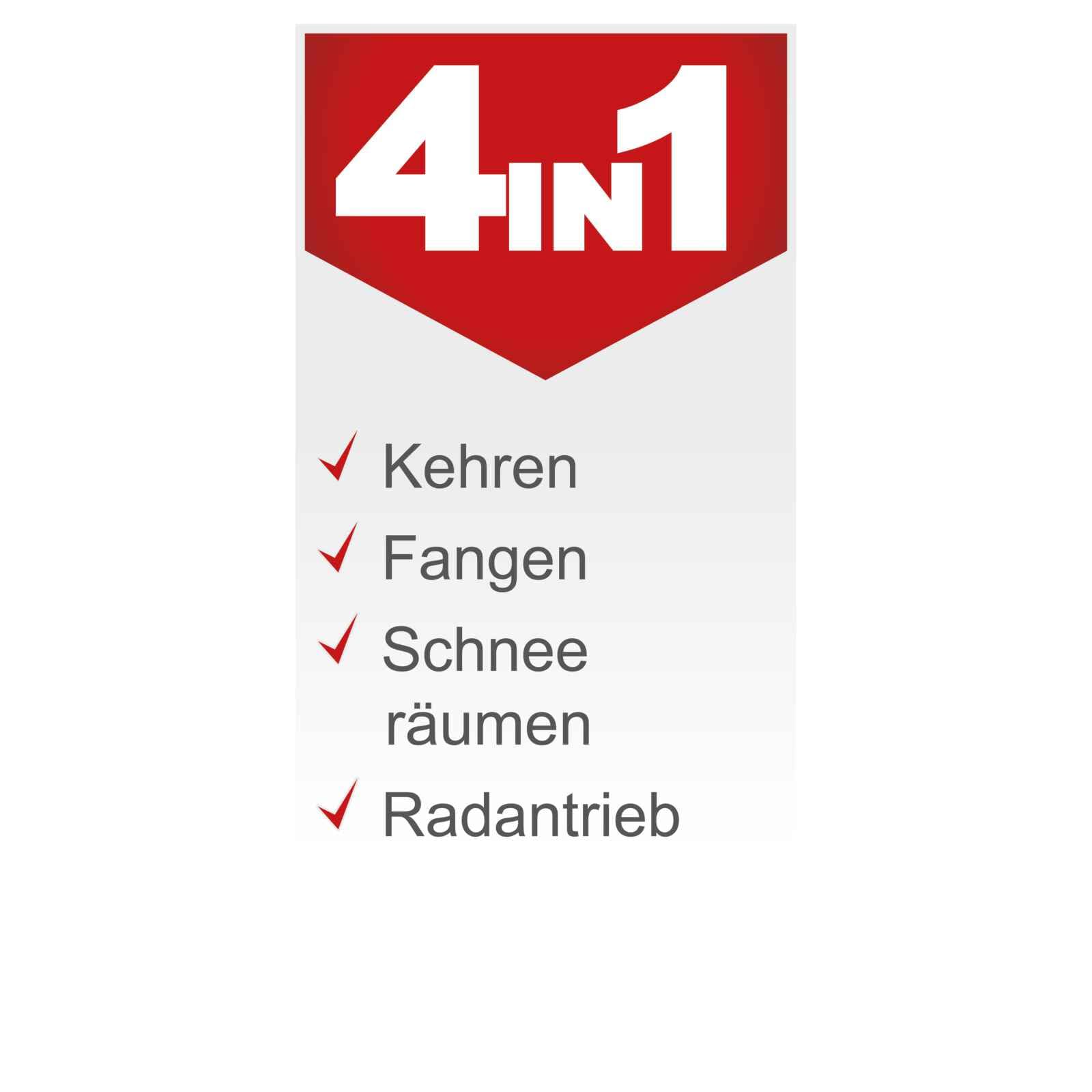 Scheppach Benzin Kehrmaschine SC2700P inkl. Schneeschild & Auffangbehälter | Schneefräse mit 700mm Kehrbreite | Flächenleistung 3000 m²h | Bürsten-Ø 350mm | 4,1W / 5,5PS | 1x Vor- 1x Rückwärtsgang