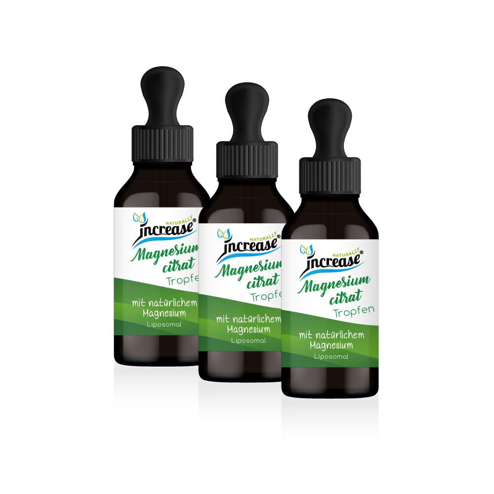 Nimm 3, zahl 2 Aktion Liposomale Magnesiumcitrat Tropfen hochdosiert - (270.000mg in 3 Flaschen) 3000mg Magnesiumcitrat pro Tag davon 1500 mg Magnesium - MCT Öl - Hohe Bioverfügbarkeit