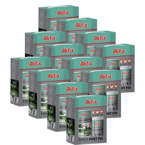 Akfix 2K Fence Post Mix Repair Kit (12x23.8oz.- 24 Bottles) - Concrete Alternative Expanding Foam for Fence Post and Mailbox Fix Strong and Fast Setting Easy Installation Anchor | 24 Bottle 12 Pack