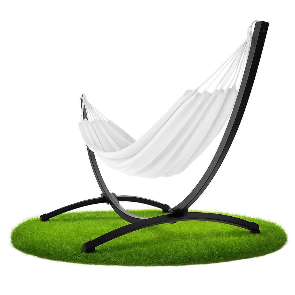 ZOLTA Hängemattengestell Für Garten und Balkon - Hängematte Outdoor Gestell - Gestell für hängematte 2 Personen - Maximale Belastung 220 kg - Stahl - Schwarz