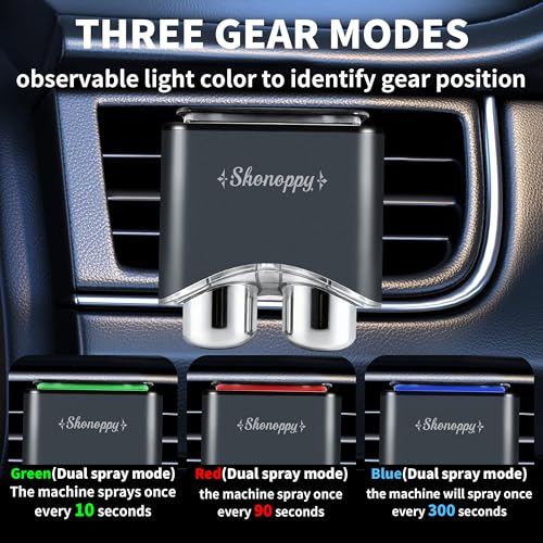 Image of Smart Car Air Fresheners Diffuser with 8pcs Essential Oils, Rechargeable Car Diffuser for Vent Clip, Automotive Scent Dispenser with 3 Adjustable Modes (Grey, 8pcs)