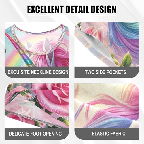 Unicorns Butterfly Pinkish Pajama Set Short Sleeve Pajamas Shorts Sets Cotton PJS 2 Piece Clothes Set 5Y4