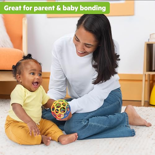 Image of Bright Starts Oball Easy Grasp Classic Ball BPA-Free Infant Toy in Red, Yellow, Green, Blue, Age Newborn and up, 4 Inches (Pack of 6)