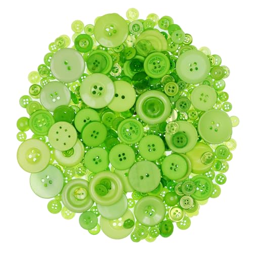 450-550Pcs Green Buttons for Crafts Assorted Size Buttons for Sewing Green Craft Buttons for Arts DIY Crafts Decoration Assorted Buttons for Crafts 0.3-1 inch