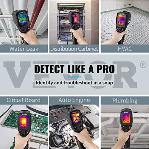 Image of VEVOR Thermal Imaging Camera, 240x180 IR Resolution (43200 Pixels), 20Hz Refresh Rate Infrared Camera with -4℉~662℉ Temperature Range, 16G Built-in SD Card, and Rechargeable Li-ion Battery