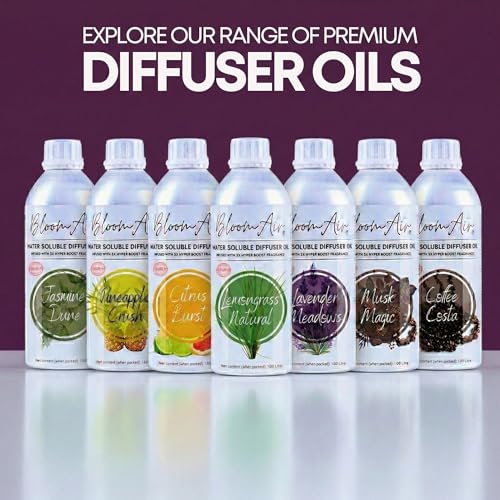 Image of Lavender Meadows Diffuser Oil for Home Fragrance, 1 Litre Refill, Water-Soluble, Strong & Long-Lasting Aroma Infused with 3X Hyper Boost Action for use in Home and Office