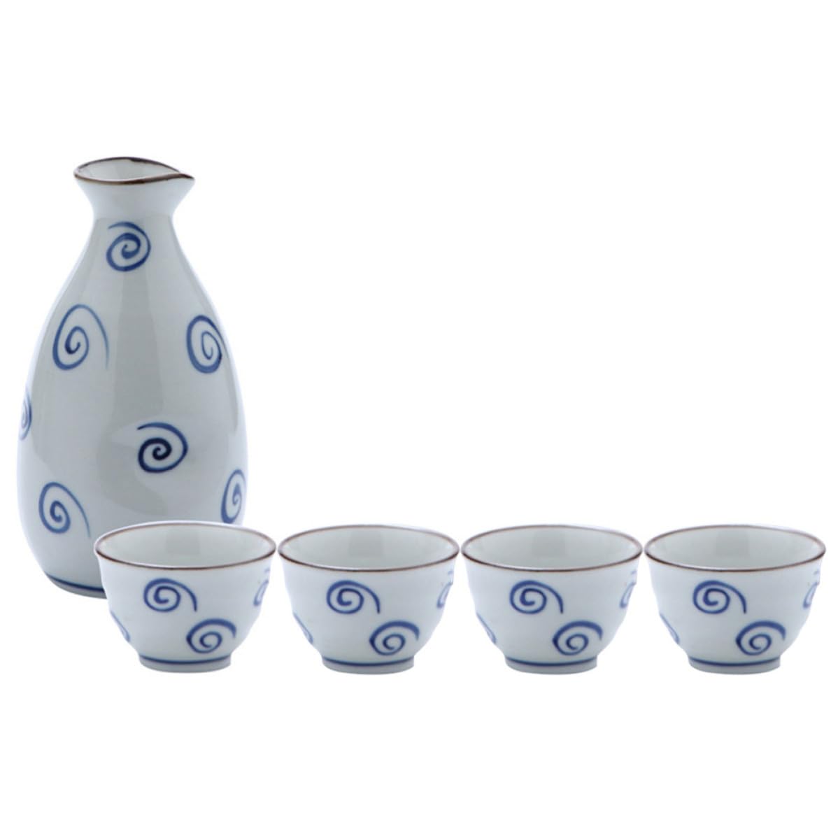 Olla de cerámica para sake con tazas reutilizables WESIEVYA; elegancia japonesa en cenas familiares