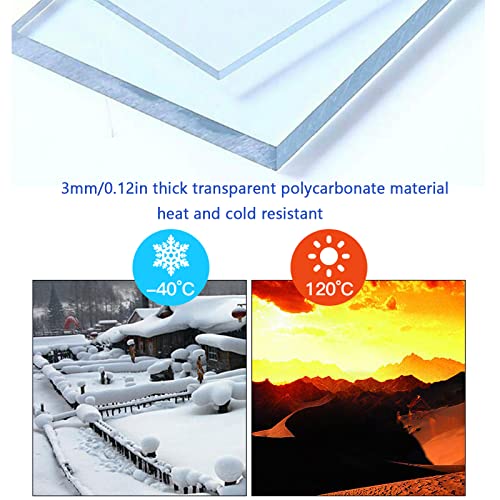 Auvent de porte transparent en polycarbonate imperméable de 50 x 250 cm