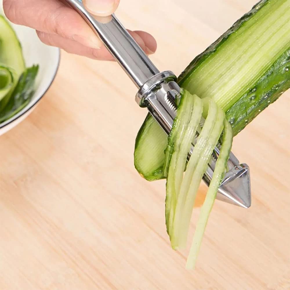 CPJJ Pelapatate Multifunzione - Professionale, Per Verdure, Con Lame Intercambiabili, Rosso