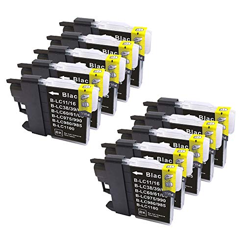 Price comparison product image Caidi Ink Cartridges for Brother LC985 DCP-J125 DCP-J140W DCP-J315W DCP-J515W MFC-J220 MFC-J265W MFC-J410 MFC-J415W (Pack of 10)