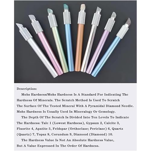 Kit Mohs 2 à 9 rayures pour authentifier les minéraux et éviter les contrefaçons - 4
