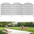 10 Panels Garden Fences Animal Barrier, 33 in(H) X 24 ft(L) Dog Fence Outdoor for Yard Rustproof No Dig Decorative Fencing Metal Wire Panel Border for Rabbits, and Patio Temporary Ground Stakes