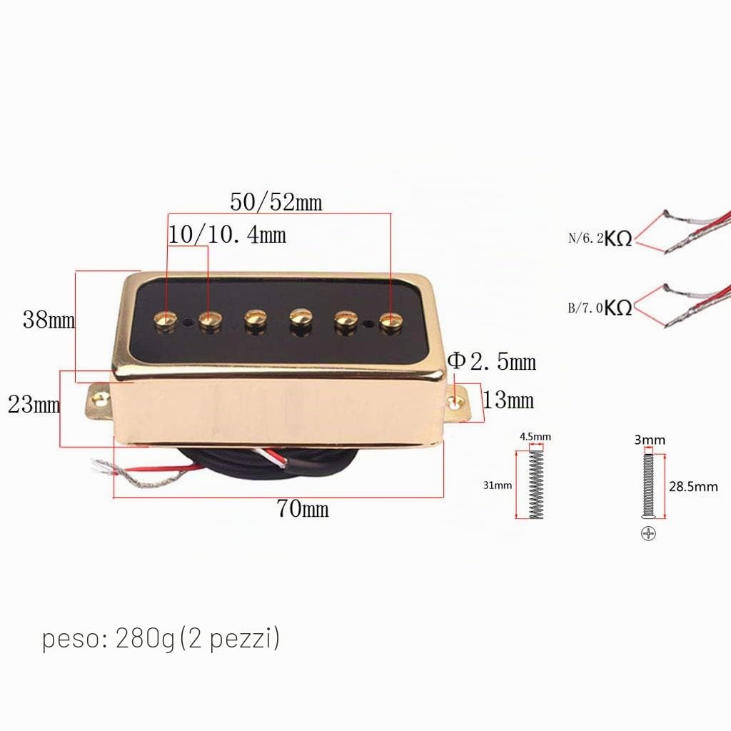 Alnicov, Pickup per chitarra P90 a bobina singola per ponte e tastiera, set di pickup Humbucker, parti per chitarra elettrica