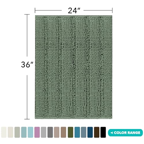 Turquoize Chenille Bath Rugs Shaggy Bathroom Rugs Non Slip Bath Rugs for Bathroom 24 x 36 Green Bay Bath Rug Extra Soft and Absorbent Area Rug, 24"x 36", Green Bay by Turquoize - Image 5