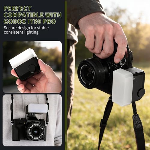 2 Pack Flash Diffuser Compatible with Godox iT30 Pro, Flash Diffuser for Speedlight, Softbox for Soft Even Lighting, Easy to Install, Ideal for Portrait Product Indoor Outdoor Photography