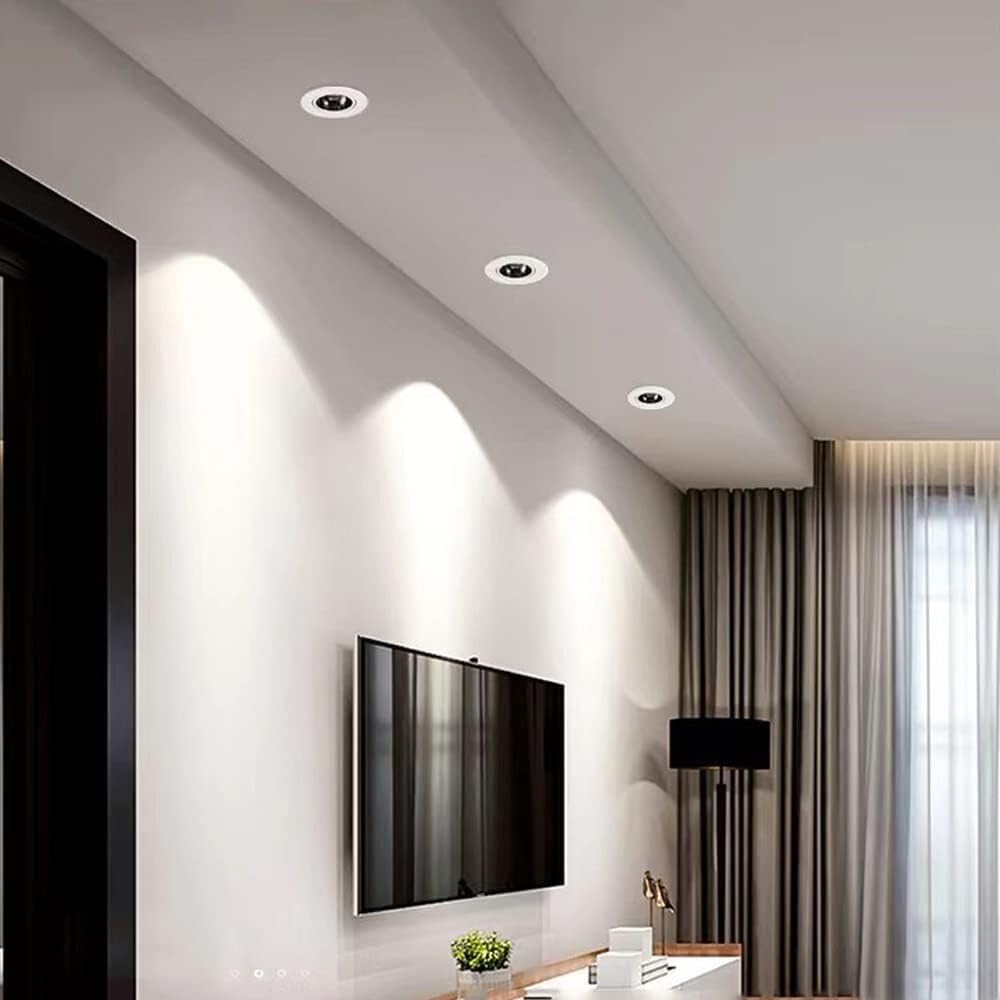 Zestaw 4 lamp sufitowych LED do wpuszczania w sufit, 3000K-6000K, do wyboru, okrągłe panele sufitowe, oświetlenie punktowe LED w puszkach, wpuszczane lampy sufitowe LED,12w-6000K
