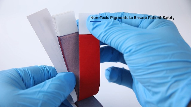 Image of JMU Dental Articulating Paper 144 PCS, Straight Shape 110x21mm, 100μm Thick, Doubled Side for Occlusal Adjustment(Thick Red /Blue)
