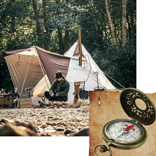 Brújula Vintage de Bolsillo en Latón Impermeable miniatura 7