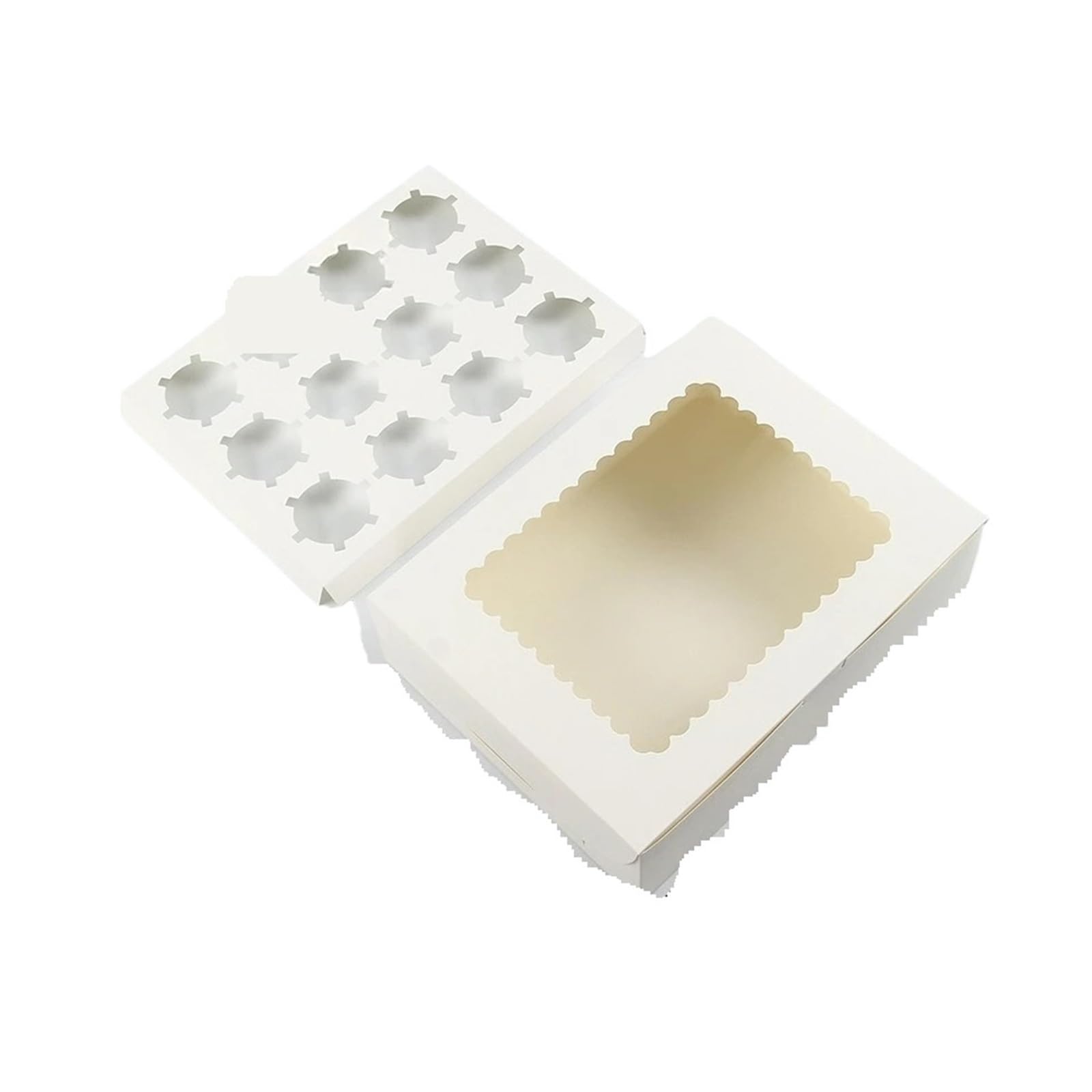 WNBFTTK Cajas Para Tartas Caja for cupcakes con ventana transparente, ideal for muffins, pasteles y galletas. Incluye separadores reutilizables un soporte resistente for