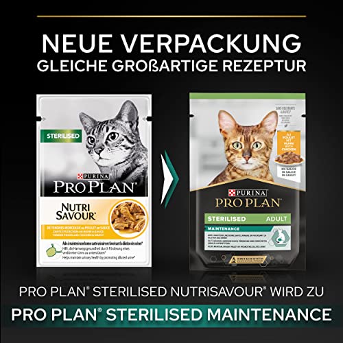 Pro Plan Sterilisiertes Nassfutter für ausgewachsene Katzen, mit Huhn 26er Pack (26x85 g)