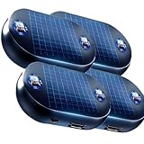 Riloer Schneeräumgerät, elektromagnetischer Frostschutzschnee, tragbare kinetische Molekularheizung, elektromagnetischer Frostschutz-Auto-Entfroster, wiederaufladbar über Solar/USB (4 Stück)