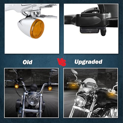 Image of OBEROI'S TRADERS Universal Handlebar LED Turn Signal Indicator Light for Motorcycle | Mini Amber Blinker | Waterproof, Energy Efficient, Bright Flashing Light | Bike Indicator Lamp