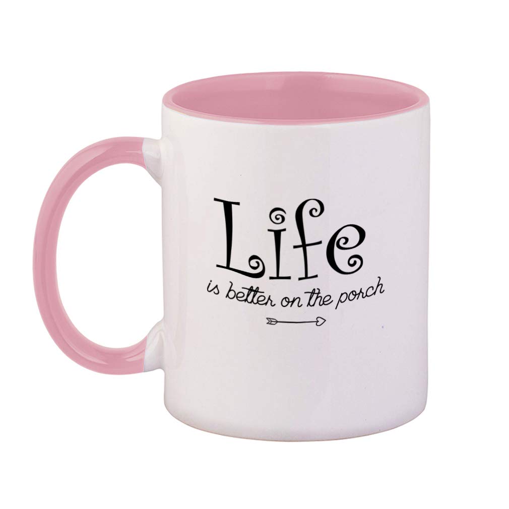 Taza De Cerámica La vida es mejor en el porche. Taza De Desayuno