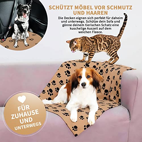 OMH nutrition OH MY HEALTH Katzendecke Fleecedecke 3er Pack Hund Katze Hundedecke waschbar weich Decke Überwurf 70cm x 100cm