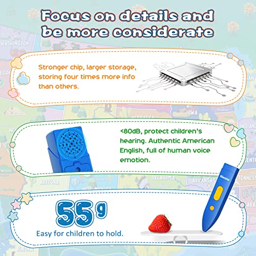 V2 Interactive Kids Map Bilingual United States Map for Kids Learning, Educational Talking USA Map Poster Geography Games Personalized Kids Toys for Boys & Girls Ages 3-12 - Image 7