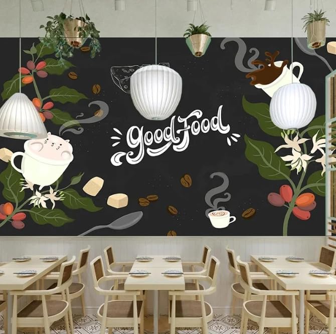 Poster café moderne mural géant 3D pour salle à manger - 4