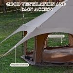 TOMOUNT Canvas Bell Tent for Camping Glamping 10 Person Wall Tent with Stove Jack, Family Yurts for All Year Living