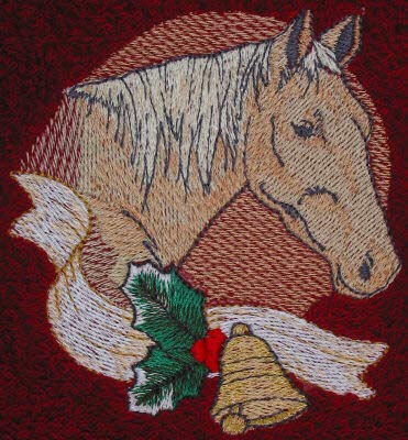 Bath Towel Set with Embroidered Christmas Horse