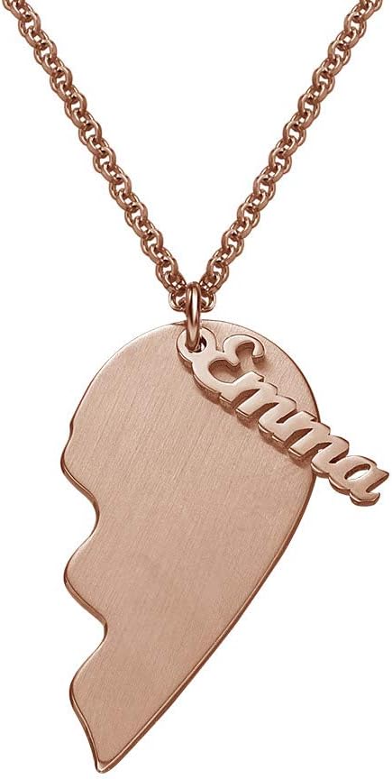 MYKA - Personalized Broken Heart Necklace - Couples Jewelry for Girlfriend, Her, Him, Women, Men - Custom Engraved Unisex Couple Pendant - Gift For Valentine's Day, Birthday, Mother's Day, Christmas