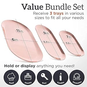 Rose gold organizer trays set of 3premium stainless steel storage plates for jewelry candles towels and accessorieselegant and durable design s m l  urban country home decor
