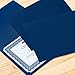 Plain Blue Certificate Folders - Pack of 10, Linen Cover 80 lb. Stock, Folded, Die-Cut Corners, for Office, Business Awards, Graduation, School Diploma Holder, 9-1/2
