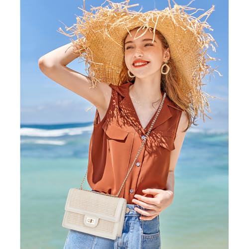 KKXIU Women Straw Crossbody Bag Summer Shoulder Bag Beach Handbag Vegan Leather Purse2
