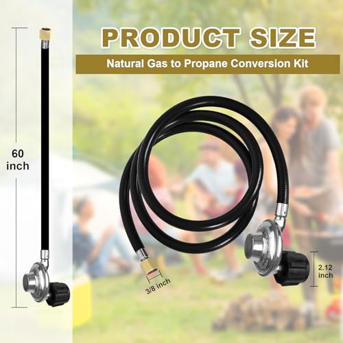 2024 Upgrade Regulator and Adapter Hose,Universal Gas Grill Regulator Replacement Parts, Propane Tank Hose for Most LP Gas Grill, Fire Pit Table,Blackstone Table Grill,Weber Charbroil,Nexgrill, 5 FT - Thumbnail 6