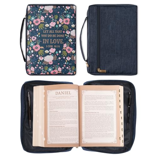 Image of Christian Art Gifts Women's Polyester Bible Cover: 1 Corinthians 16:14