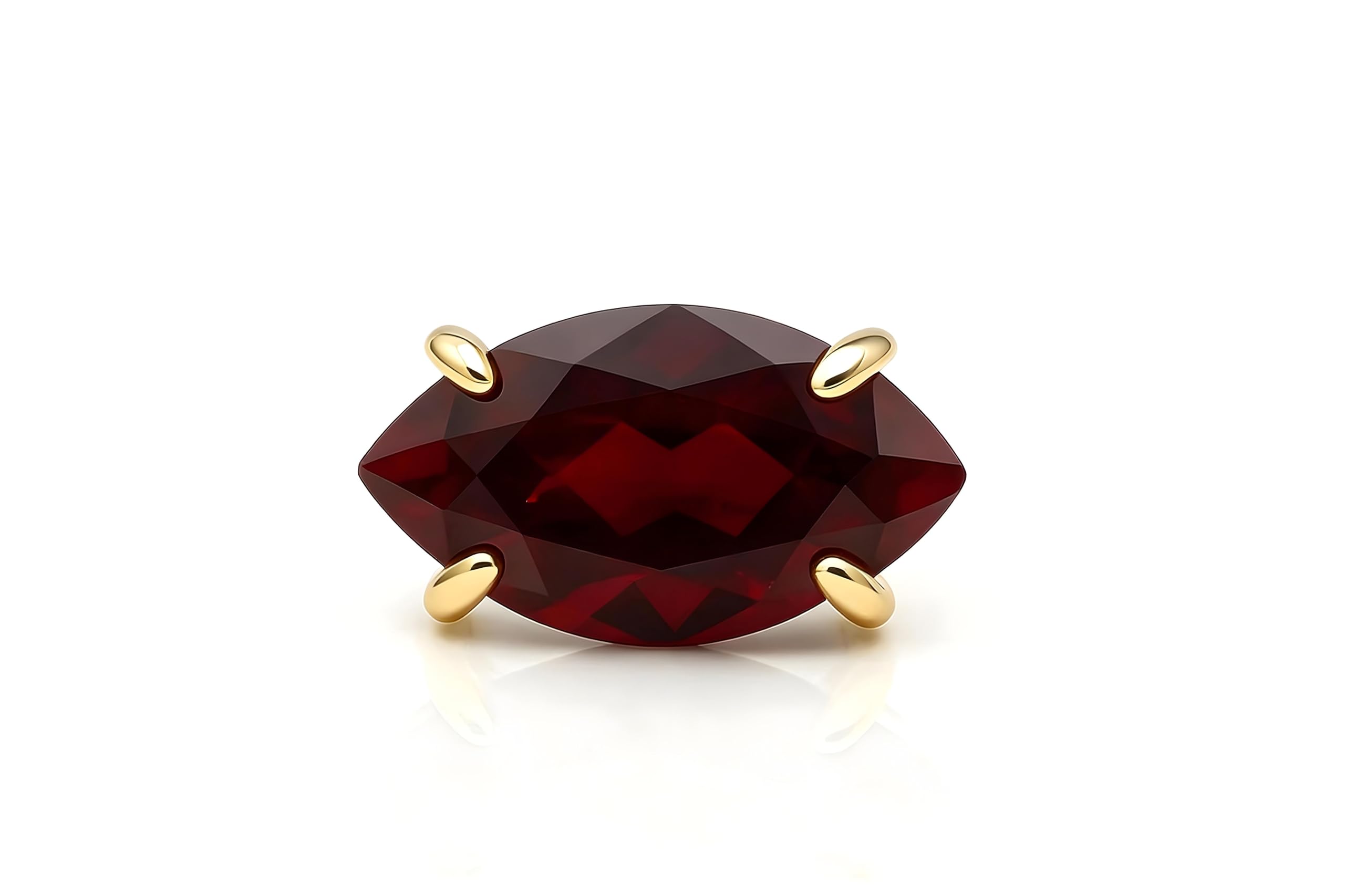 Fett Granat Ring im 14k Gold - Marquise Schliff Granat Ring - Frauen Edelsteinschmuck für Mode, Verlobung, Geburtsstein, Hochzeit, Jahrestag Geschenke für Frauen - Individuelle Größe und Material