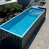 Piscina con contenedor de envío de 40 pies con sistema de calefacción, piscina térmica a prueba de invierno para exteriores, piscina de inmersión móvil para villa o patio trasero, instalación