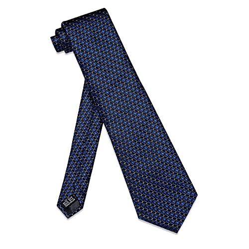 Image of YourTies Men's Neckties Striped Tie and Plaid Neckties for Men Woven Silk Tie Gold Tie Clip Set