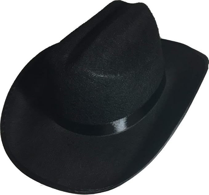 Black Cowboy Cow Boy Felt Costume Hat 