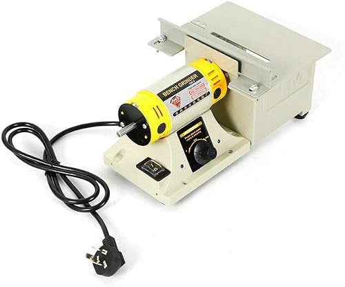 Máquina de pulir de gemas de joyería 110 V 350 W Gema joyería de banco de roca Torno Sierra de roca Pulidor lapidario Buffer Mini Sierra de mesa DIY