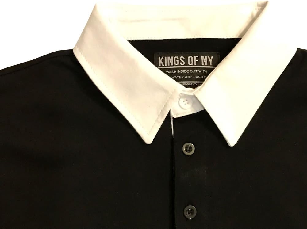 Kings Of NY Classic Mens Long Sleeve Sports Polo Rugby Shirt - Image 3