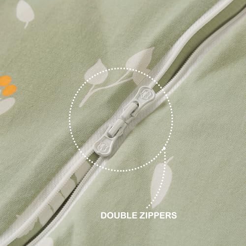 Image of Super Soft Winter 2.5 TOG Sleep Sack with Feet, 100% Cotton Warm Toddler Sleeping Sack with Legs, Foliage, Size M