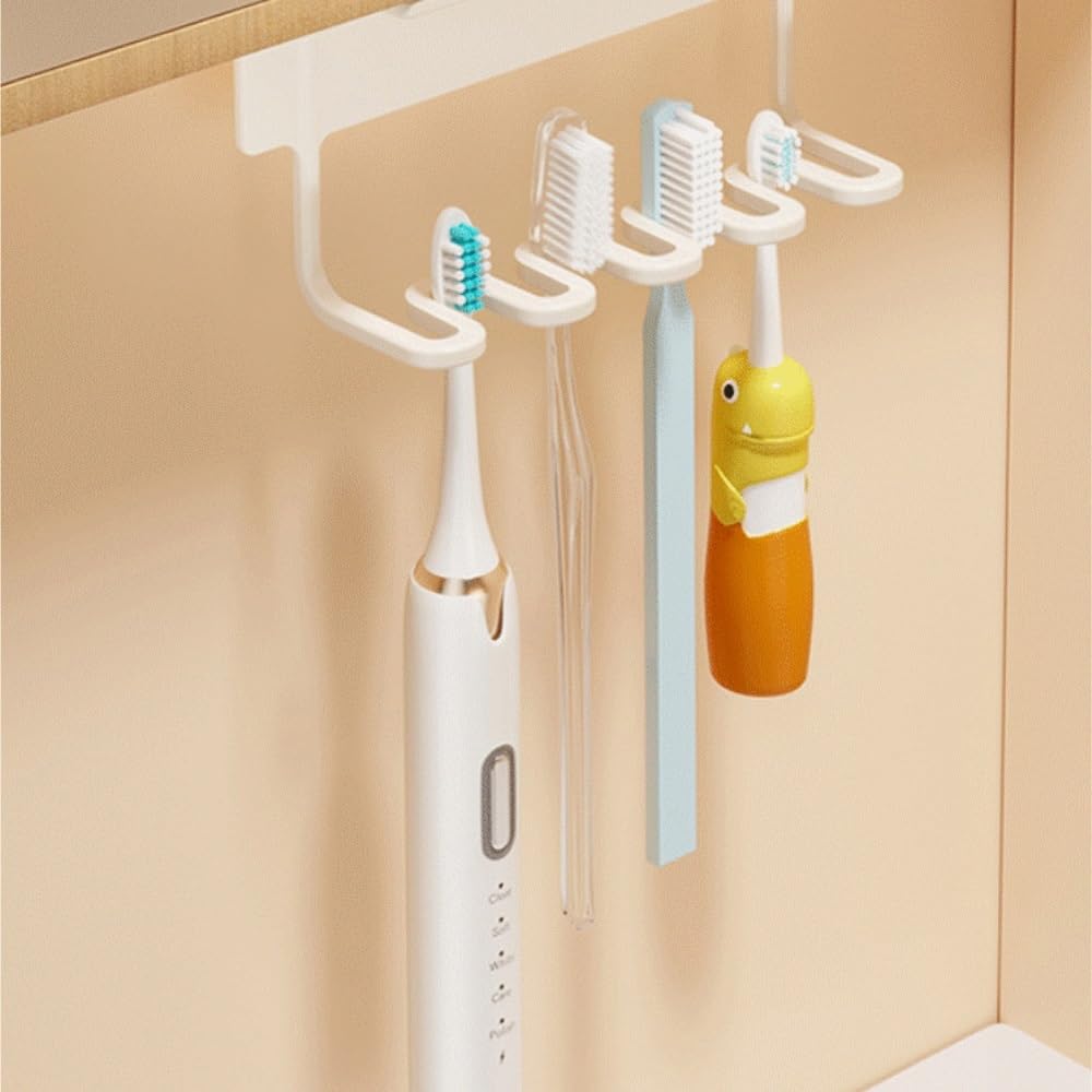 Portacepillo Dientes Estante De Almacenamiento For Cepillos Dientes, Soporte For Y Pasta, Sin For Taladro Organizador(Black)
