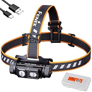 fenix HM60R Headlamp, 1300 Lumen USB-C Rechargeable with Flood Light, Red Light and Organizer