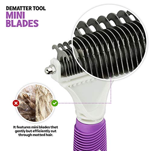 POODLIE Poodle Pet Dematting Comb for Dogs – Handheld Undercoat Dematter Rake Grooming Tool for Long or Short Hair POODLIE Poodle Pet Dematting Comb for Dogs – Handheld Undercoat Dematter Rake Grooming Tool for Long or Short Hair