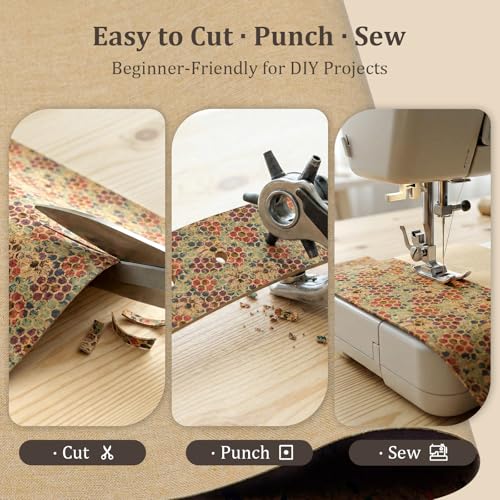Image of SorenCut Cork Fabric Roll 12 x 52 Inch - Colored Spots Print Cork Leather Fabric for Earrings, Bow Making, Bags, Wallets & DIY Sewing Projects - Vegan Leather Alternative Craft Sheet